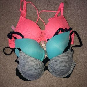 3 PINK bras!